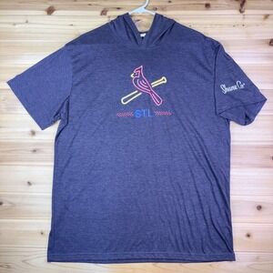 Shane Co MLB St. Louis Cardinals T-Shirt Mens XL Gray Hooded Stadium Giveaway